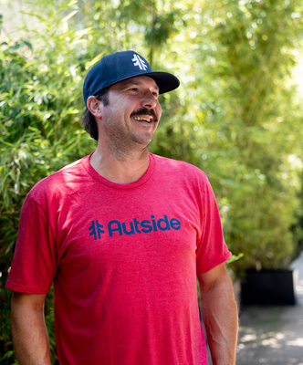 Load image into Gallery viewer, Autside Logo Tee - Heather Red / Navy