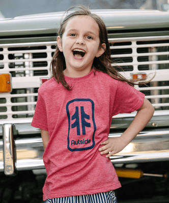 Load image into Gallery viewer, Brand Stack Youth Tee - Heather Red / Navy