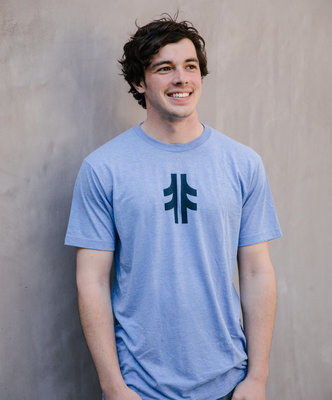 Load image into Gallery viewer, The Giving Tree Tee - Powder Blue / Navy
